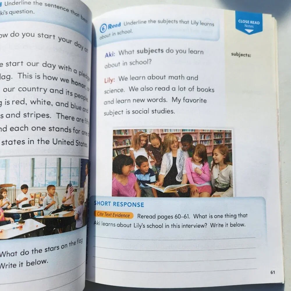 New Journeys Close Reader Notebook Grade 2 2nd Grade Workbook Book 9780544869448